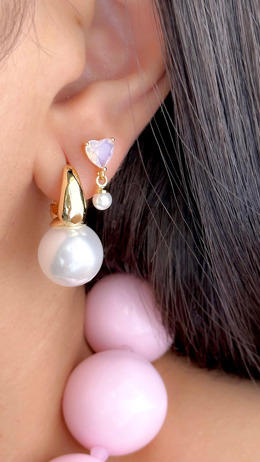 Mini Aros Corazon Rosa