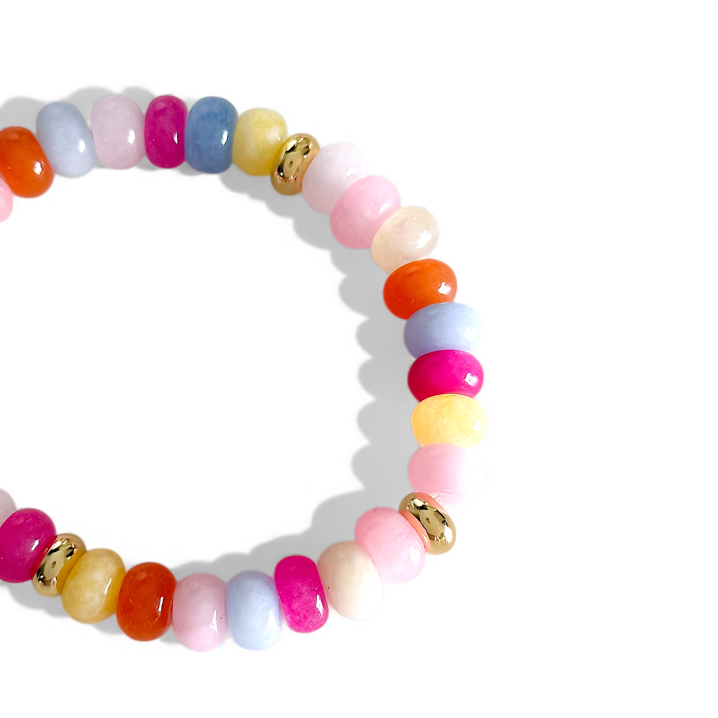 Pulsera Agata Rondell Multicolor joya mujer enchapado oro 18k pulsera accesorio