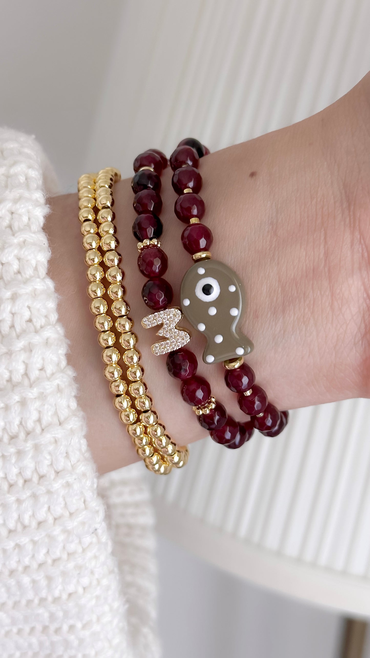 Pulsera Bolitas Doradas 3mm