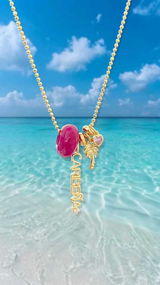 Cadena Alma Caribeña Ágata Fucsia