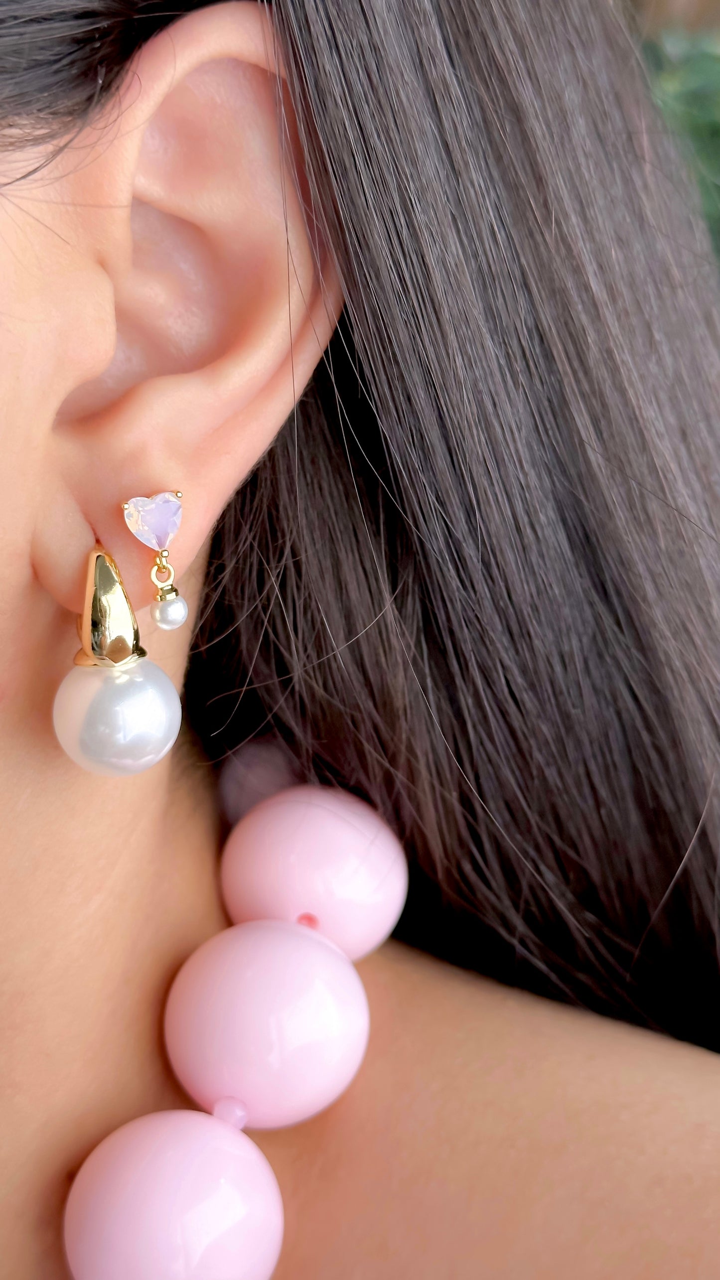 Mini Aros Corazon Rosa