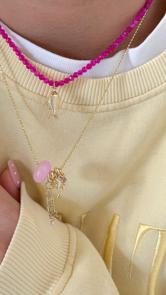 Cadena Alma Caribeña Ágata Rosa