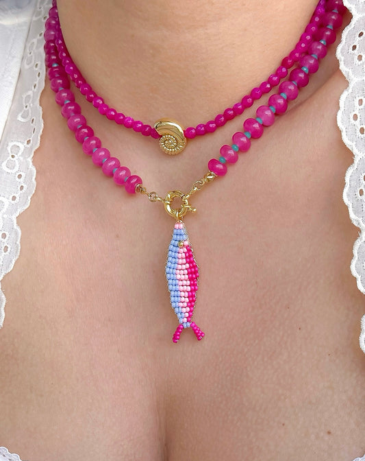 Collar Pez del Tropico Fucsia