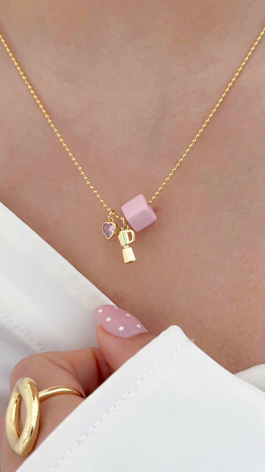 Cadena Cafetera y Corazon Rosa