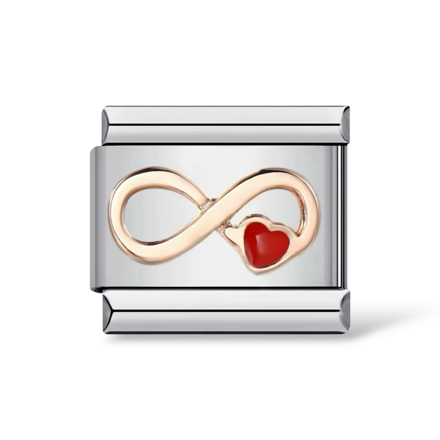 Charm con grabado Infinito Corazon Para Brazalete Italiano