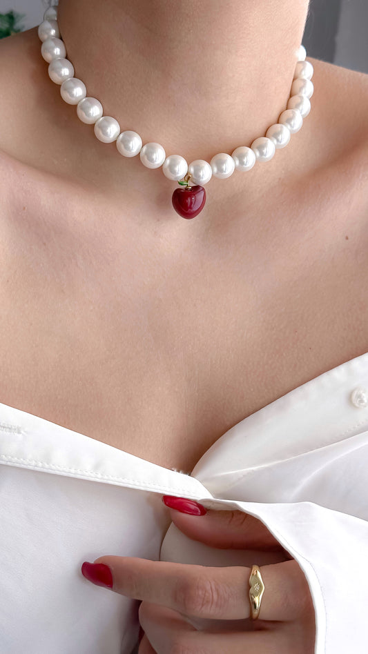 Collar Perlas Cereza