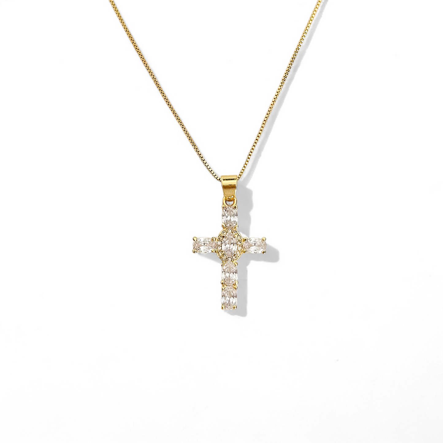 Cadena Cruz Zircones