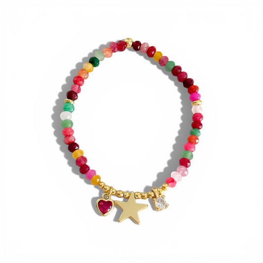 Pulsera Estrella Multicolor joya mujer enchapado oro 18k pulsera accesorio