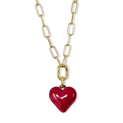 Collar Corazon Burdeo
