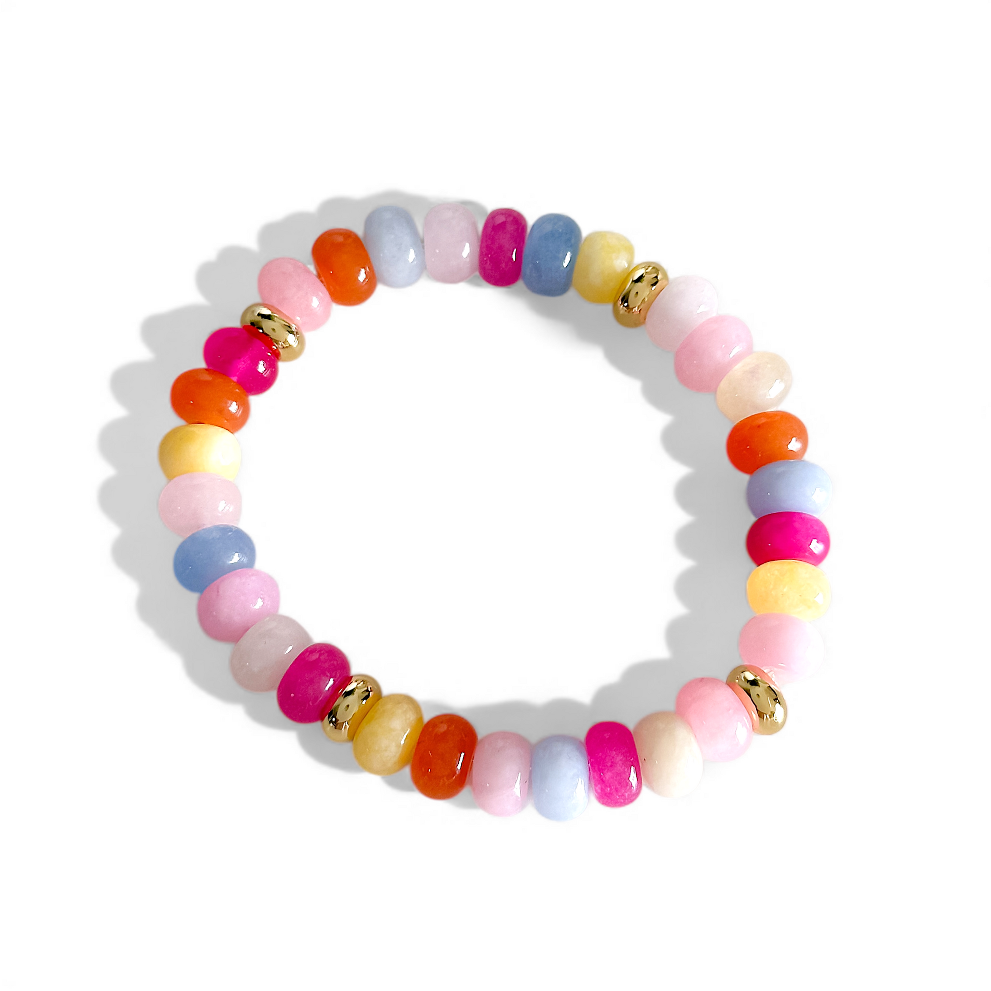 Pulsera Agata Rondell Multicolor joya mujer enchapado oro 18k pulsera accesorio