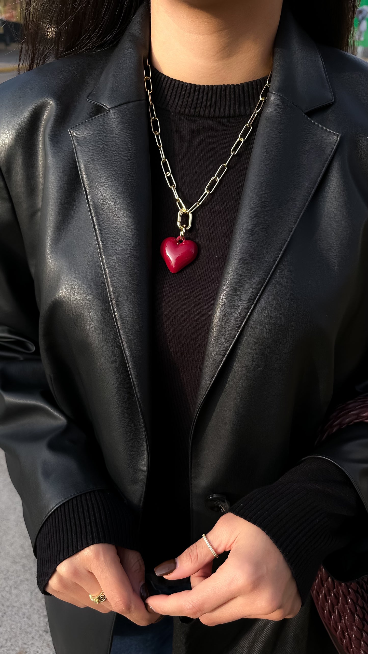 Collar Corazon Burdeo