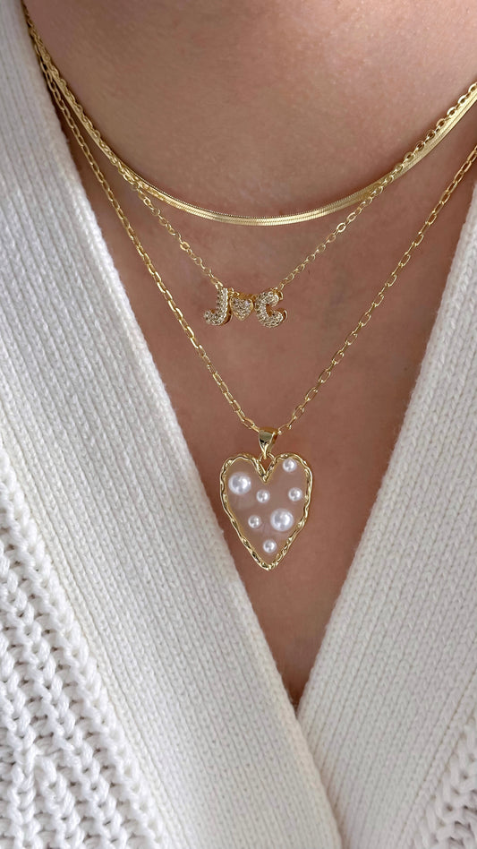 Cadena Corazon Perlas