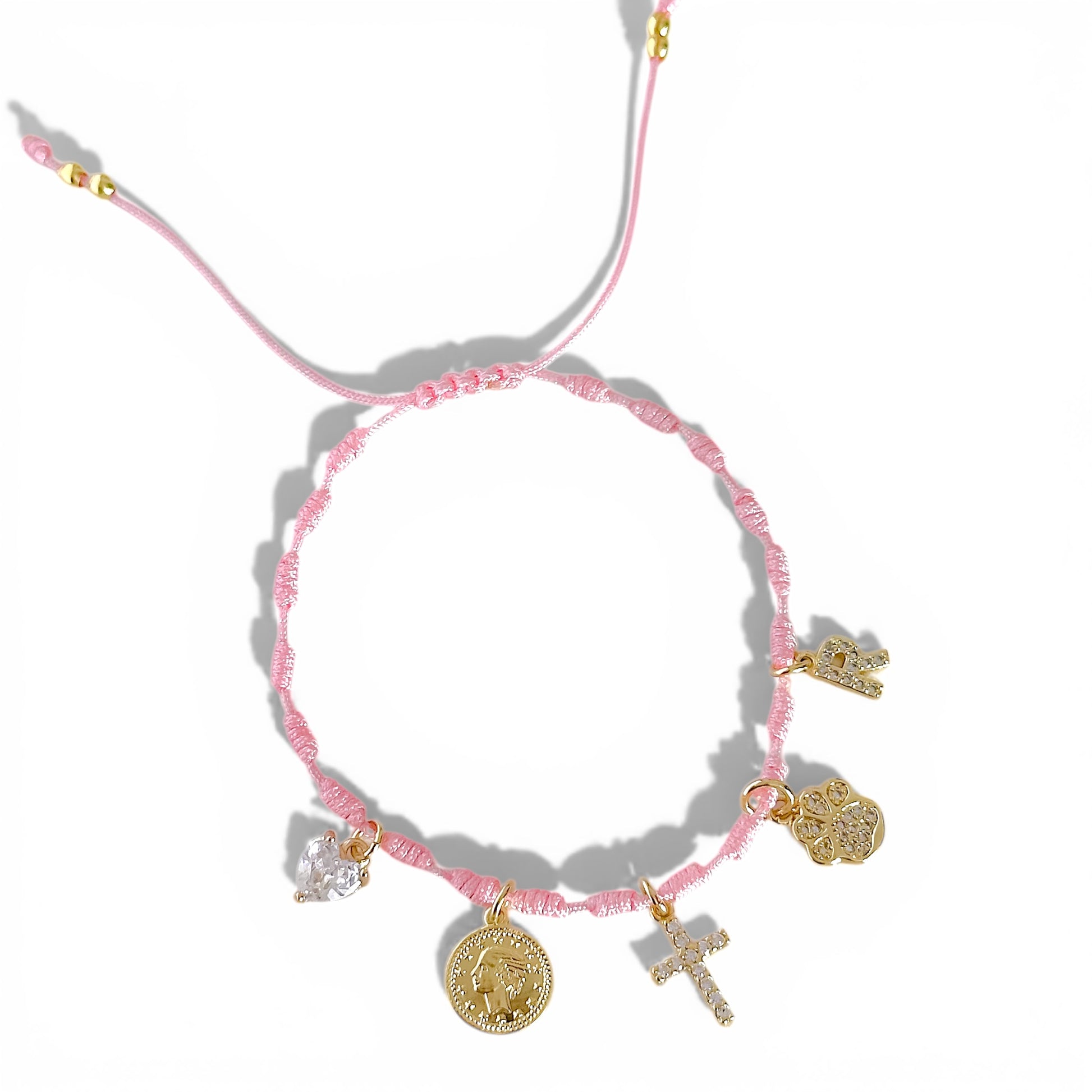 Pulsera Hilo Rosado Mis intenciones joya mujer enchapado oro 18k pulsera accesorio
