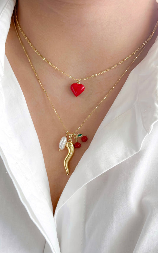 Cadena Corazon Rojo