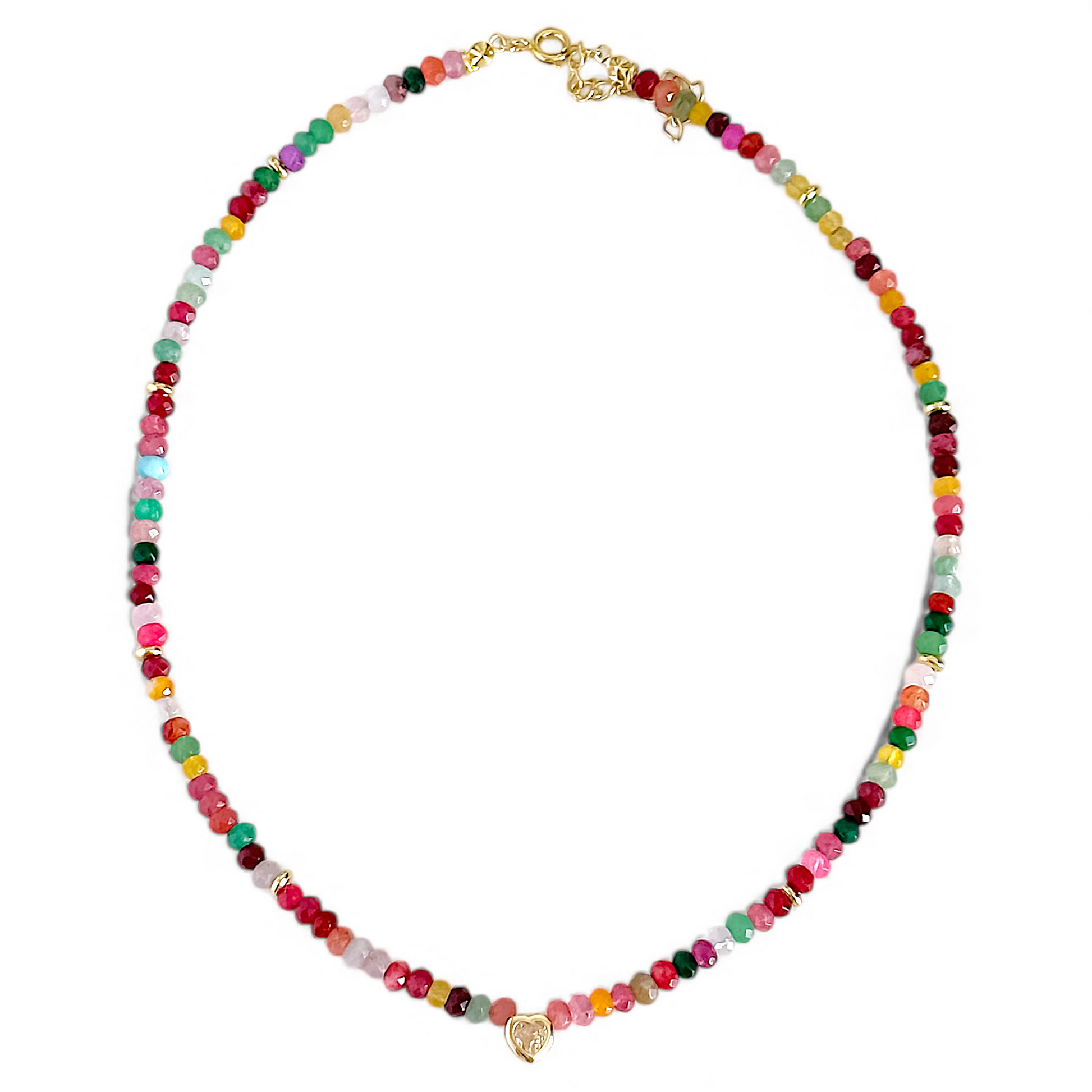 Collar Armonia Corazon Punto de Luz joya mujer enchapado oro 18k collar colgante regalo