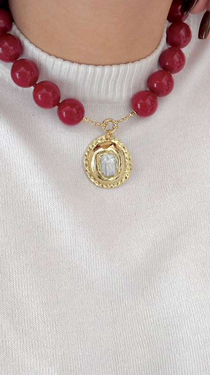 Collar Cherry Red | Maxi Bolas 18mm