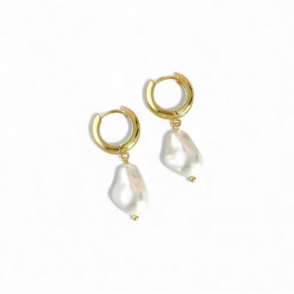 Argollas Leticia Perlas joya mujer enchapado oro 18k