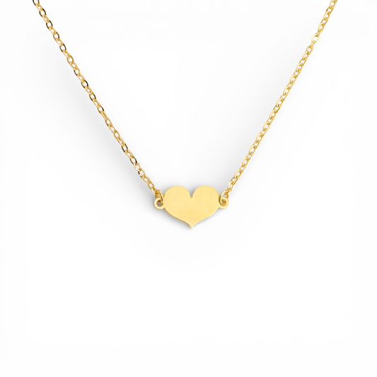 Cadena Corazon Liso joya mujer enchapado oro 18k collar colgante regalo