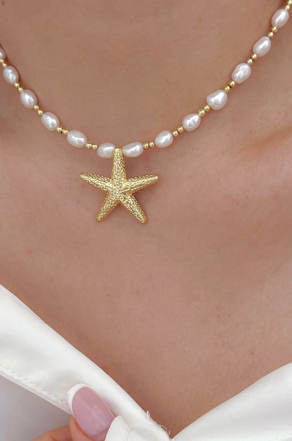 Collar Estrella de Mar joya mujer enchapado oro 18k collar colgante regalo
