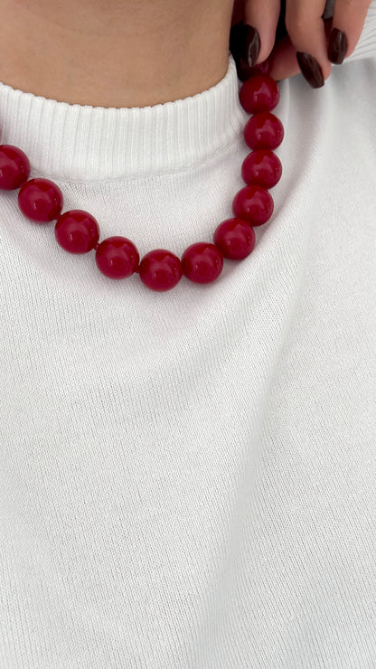 Collar Rojo | Maxi Bolas 18mm