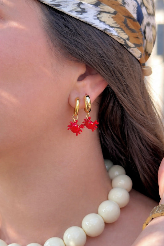 Argollas Cangrejo joya mujer enchapado oro 18k