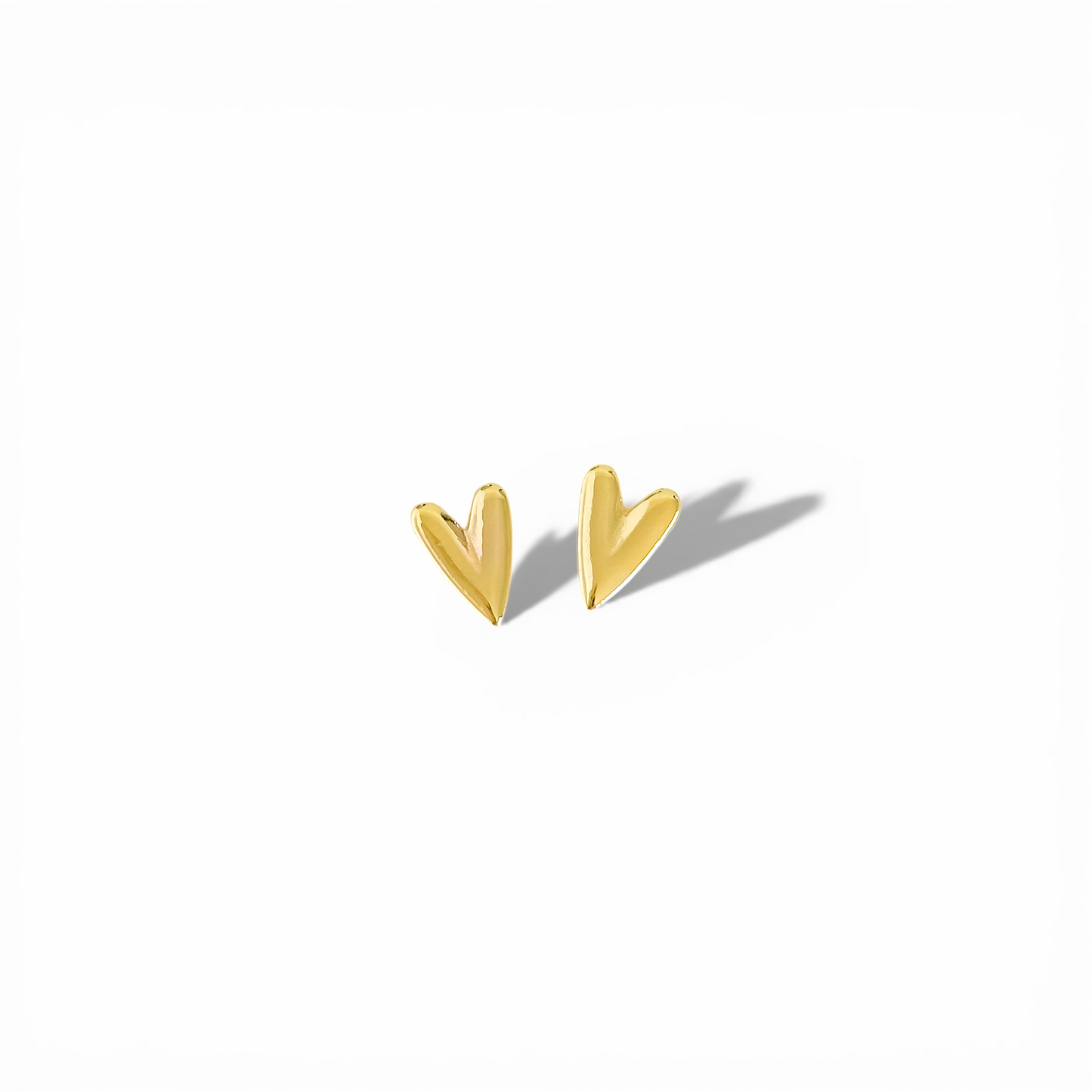 Aros Corazon Liso 10mm. Enchapados en Oro 18k Hipoalergénicos.