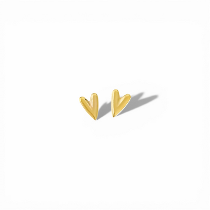 Aros Corazon Liso 10mm. Enchapados en Oro 18k Hipoalergénicos.