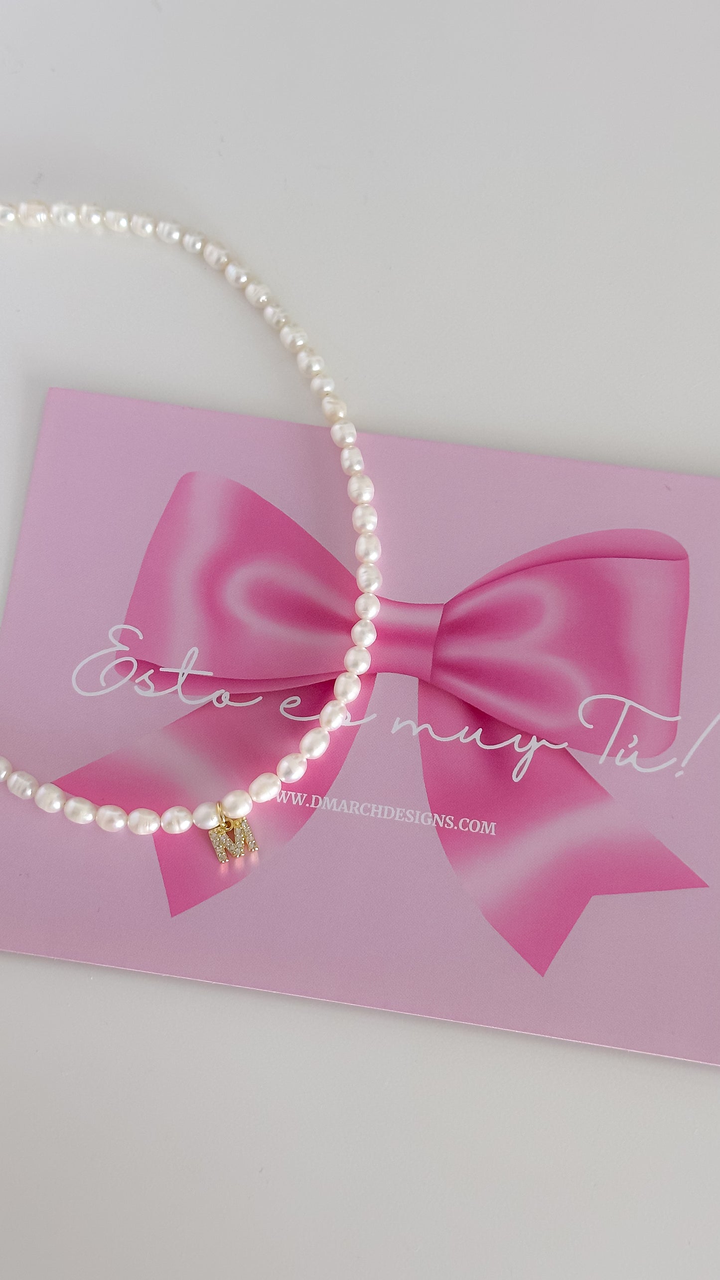 Collar Perlas de Rio con Inicial