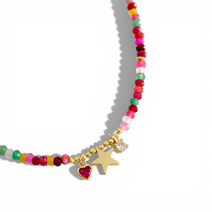 Collar Estrella Multicolor joya mujer enchapado oro 18k collar colgante regalo