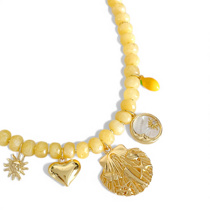 Collar Charms Amarillo Mantequilla