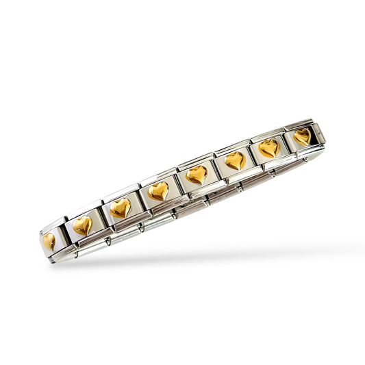 Brazalete Italiano Corazon Dorado