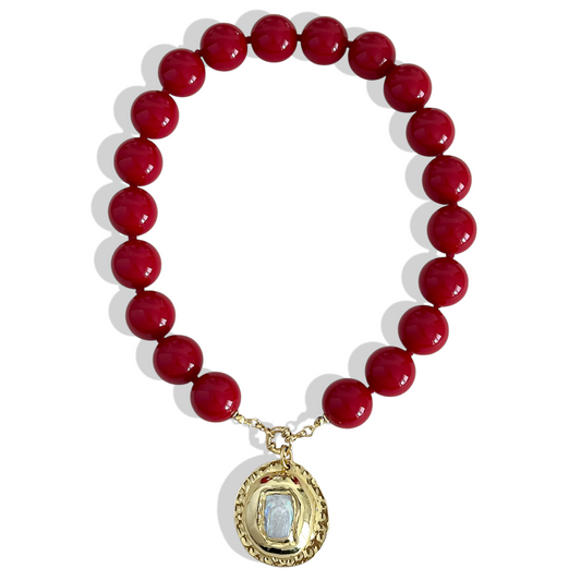 Collar Cherry Red | Maxi Bolas 18mm