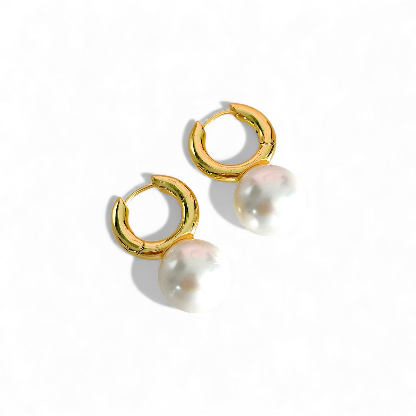 Argollas Amelie Perlas joya mujer enchapado oro 18k