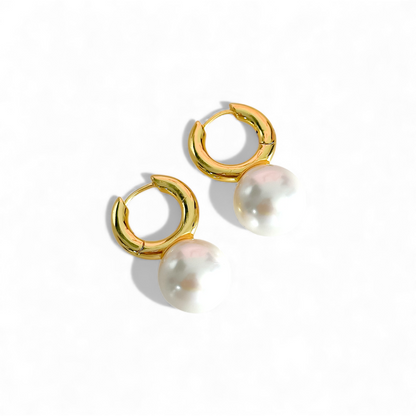 Argollas Amelie Perlas joya mujer enchapado oro 18k