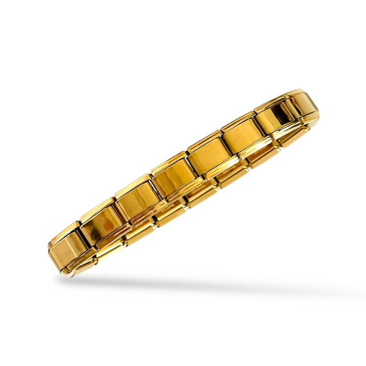 Brazalete Italiano Dorado joya acero inoxidable waterproof pulsera accesorio