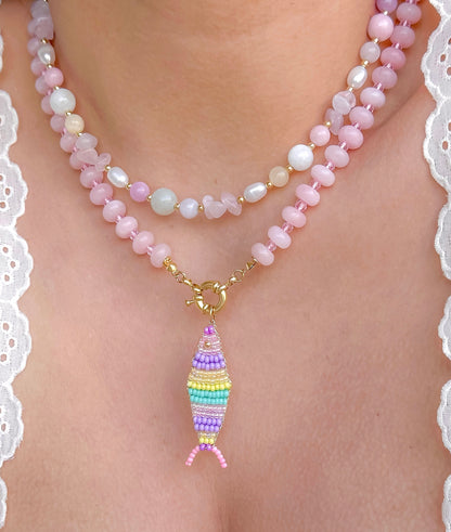 Collar Pez del Tropico Rosa