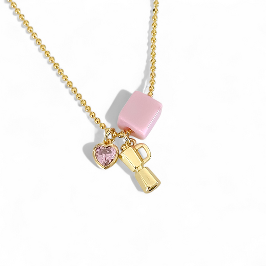Cadena Cafetera y Corazon Rosa