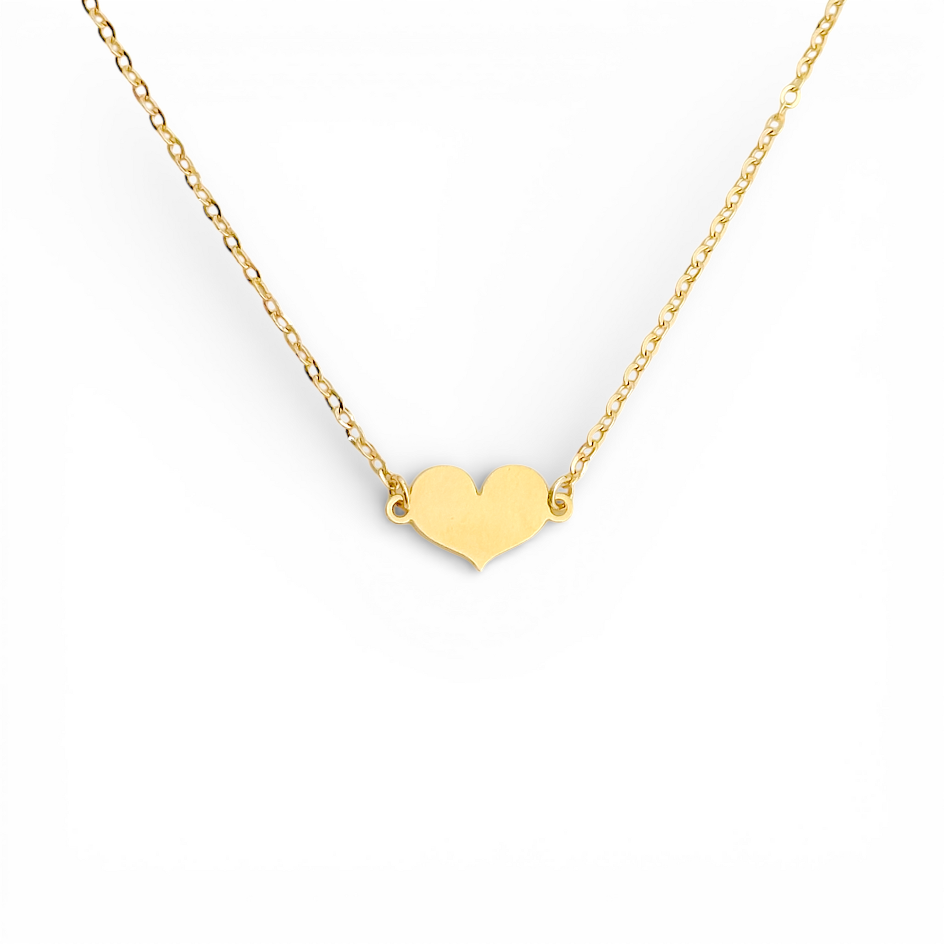 Cadena Corazon Liso joya mujer enchapado oro 18k collar colgante regalo