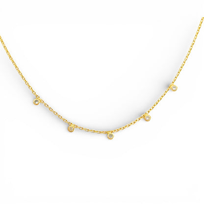 Cadena Mini Puntos de Luz joya mujer enchapado oro 18k collar colgante regalo