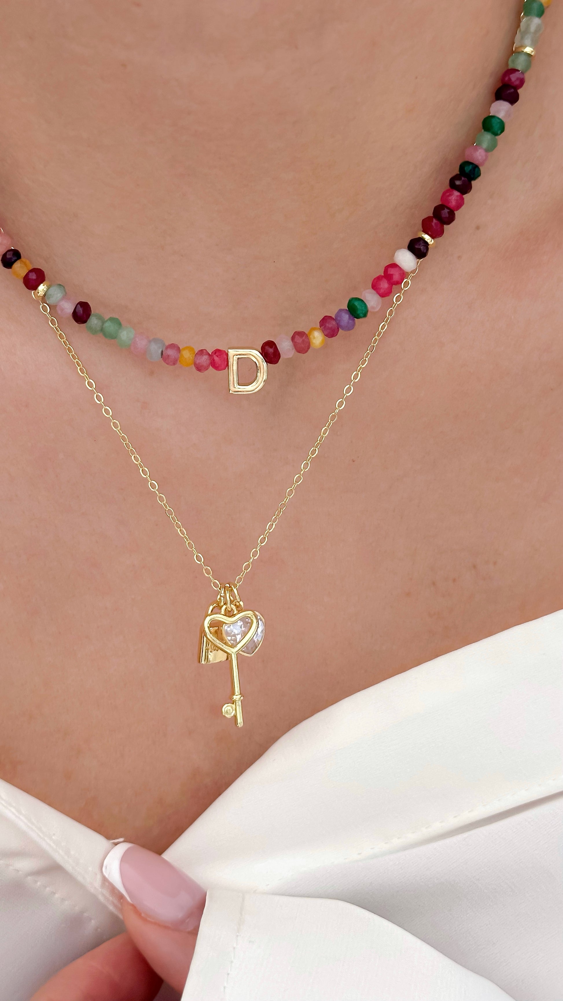 Collar Armonia Inicial joya mujer enchapado oro 18k collar colgante regalo