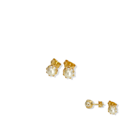 Aros Perlas Engastada 5mm