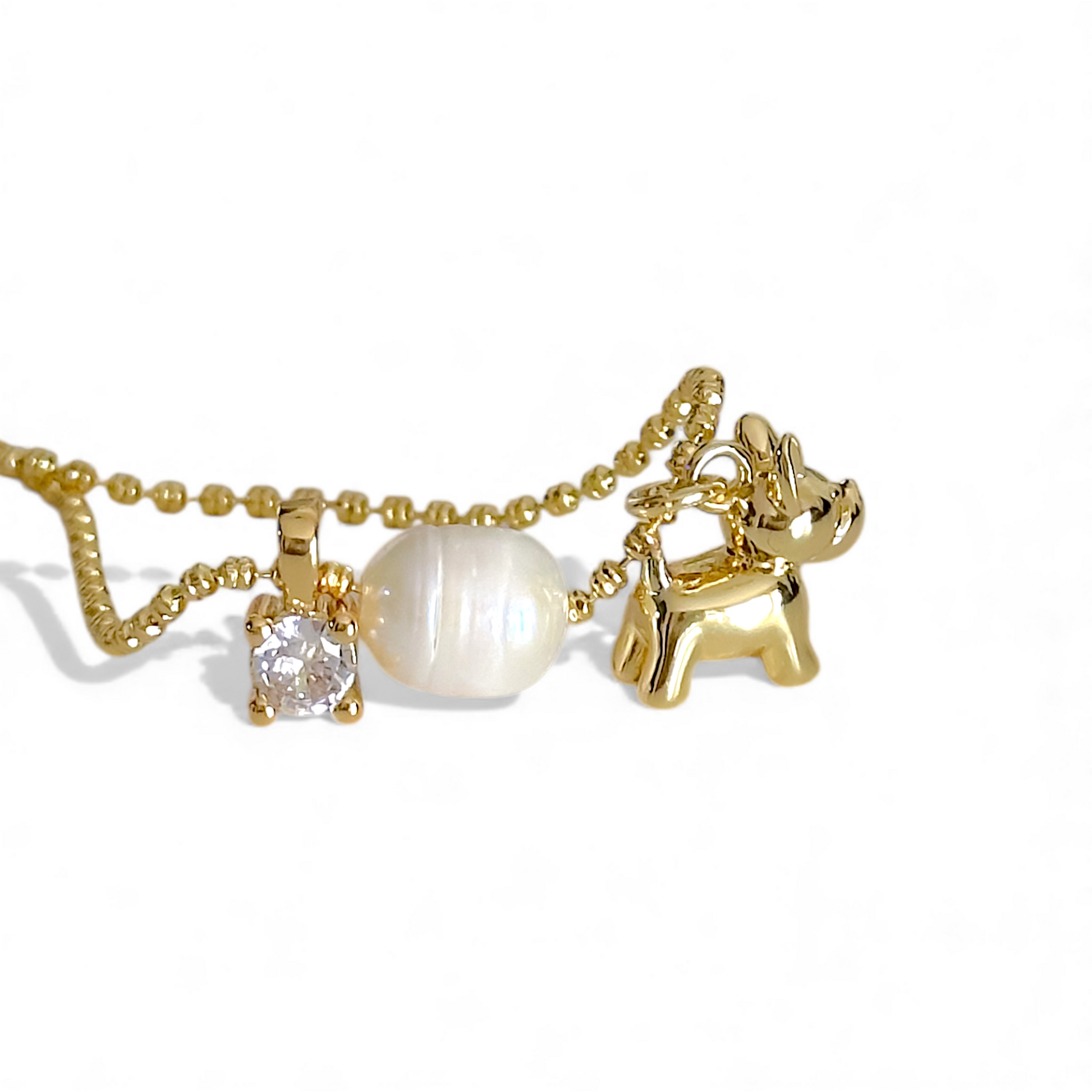 Cadena Perro Bulldog Francés joya mujer enchapado oro 18k collar colgante regalo