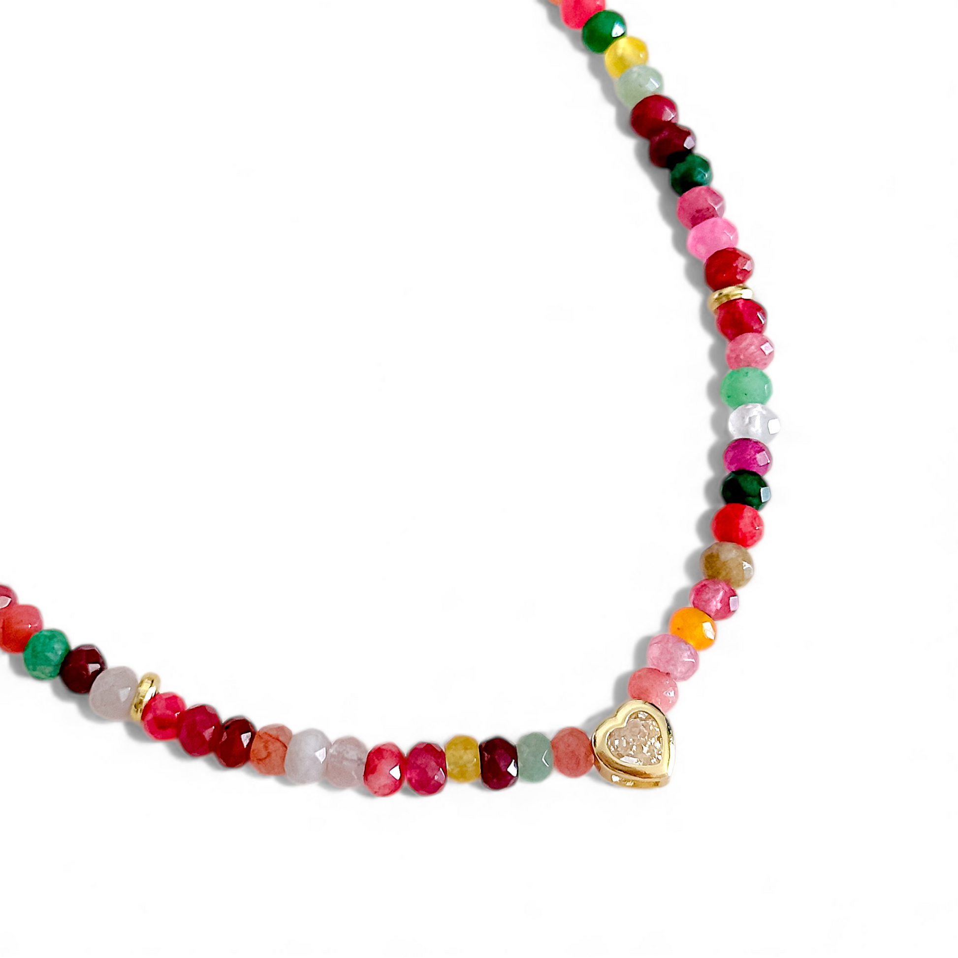 Collar Armonia Corazon Punto de Luz joya mujer enchapado oro 18k collar colgante regalo