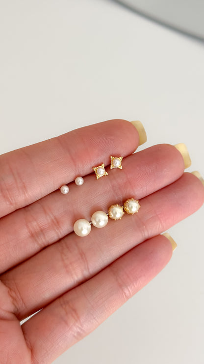 Aros Perlas Engastada 5mm