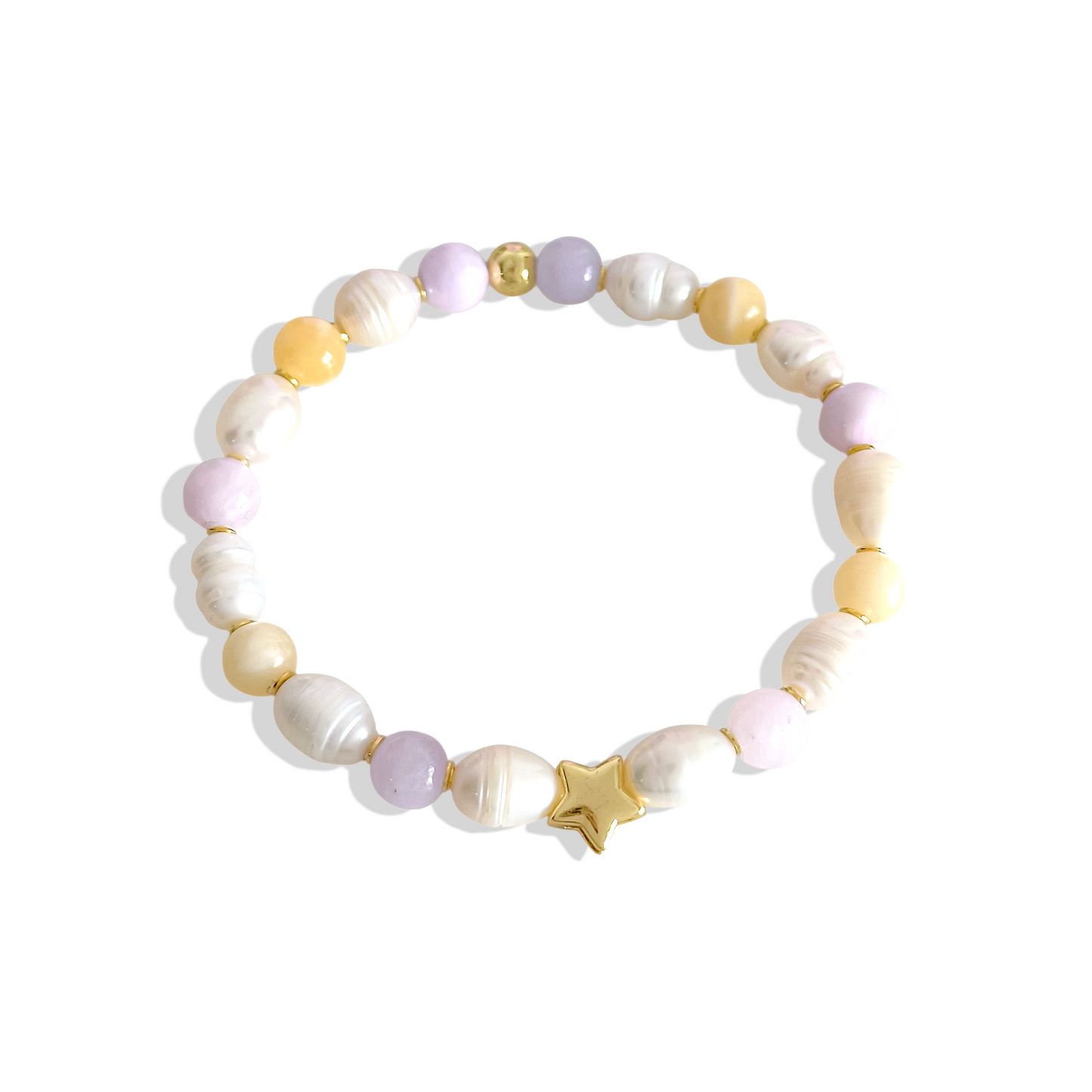 Pulsera de Perlas de Rio, ágatas y Estrella
