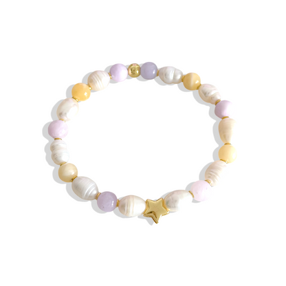 Pulsera de Perlas de Rio, ágatas y Estrella