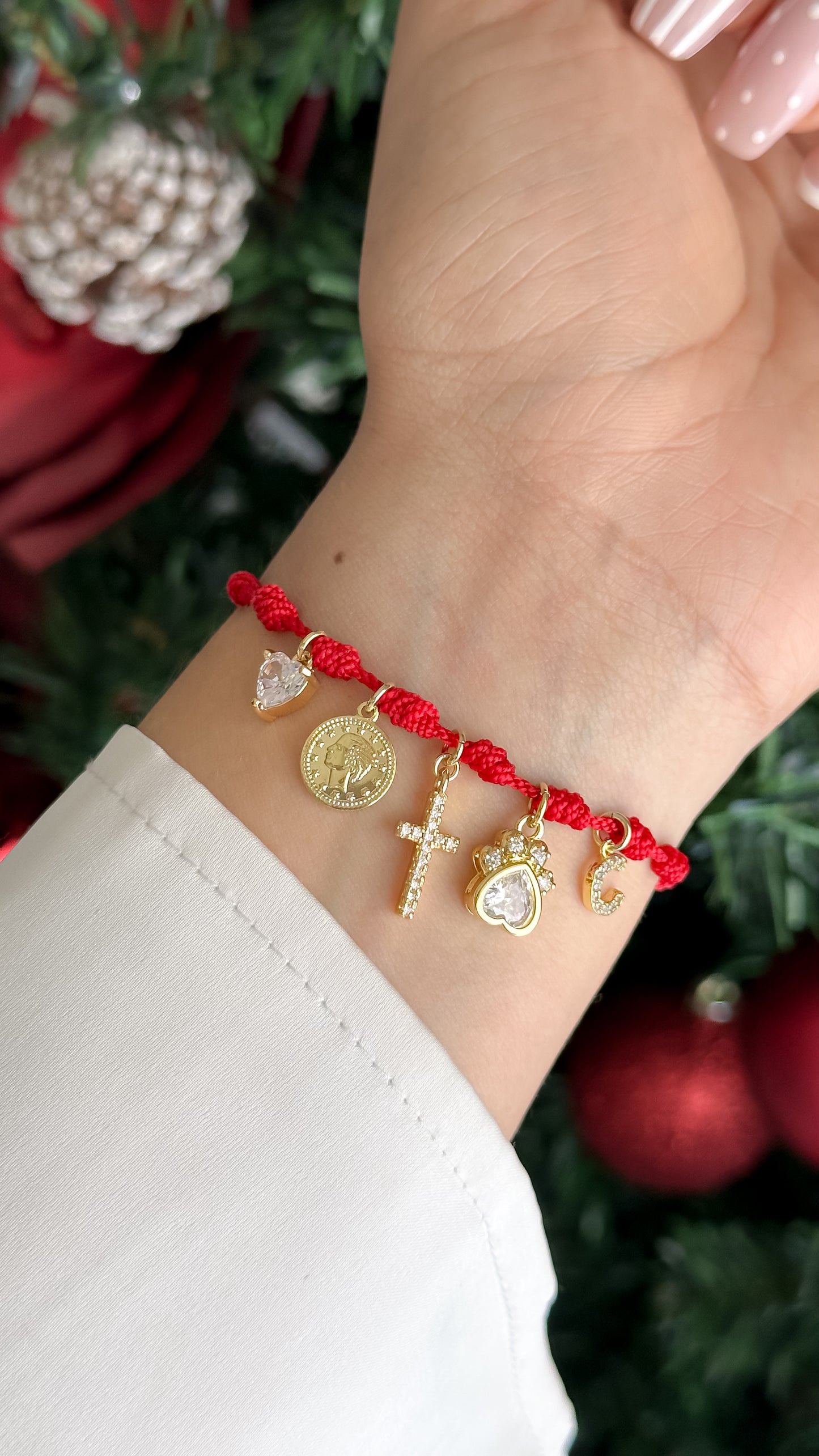 Pulsera Hilo Rojo Mis intenciones joya mujer enchapado oro 18k pulsera accesorio