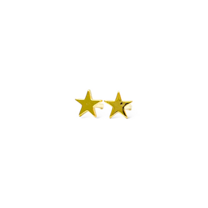 Mini Aros Estrella Lisa joya mujer enchapado oro 18k aros moda chile