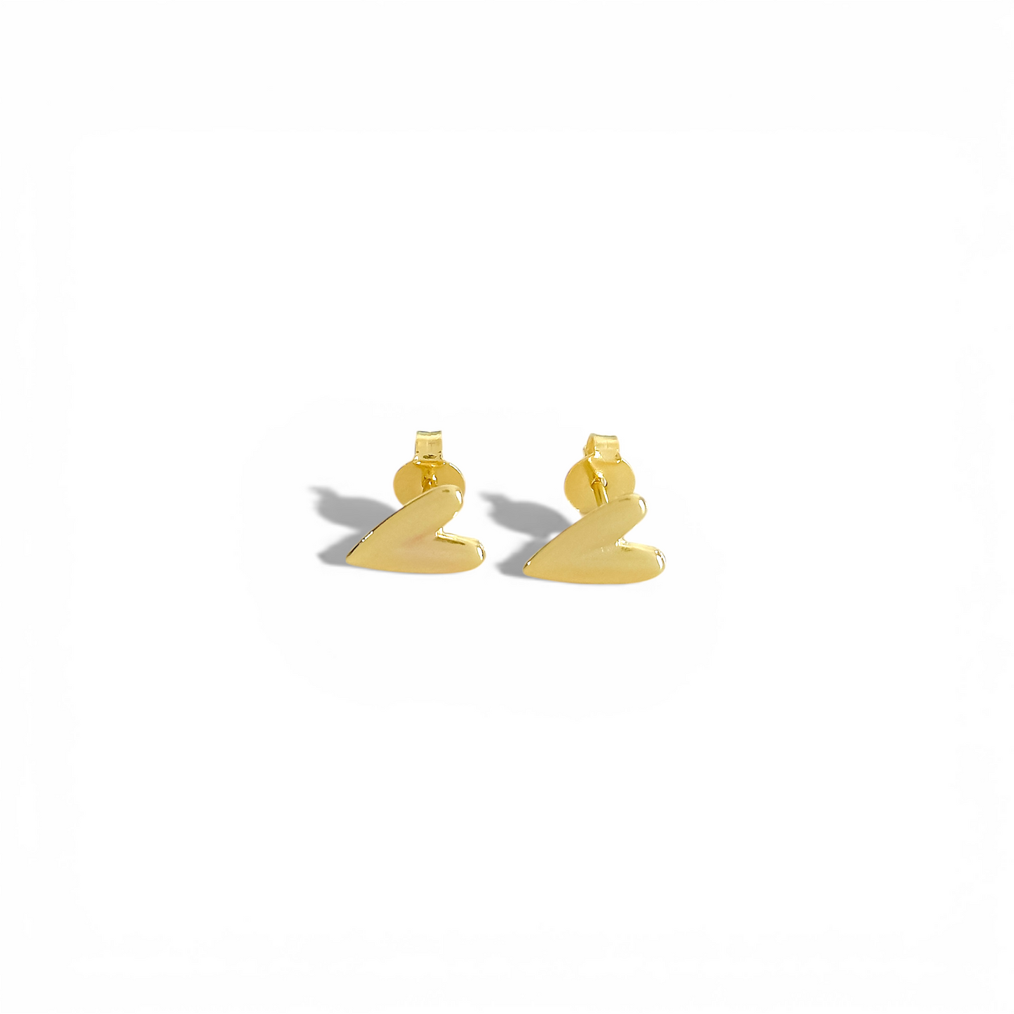 Aros Corazon Liso 10mm. Enchapados en Oro 18k Hipoalergénicos!