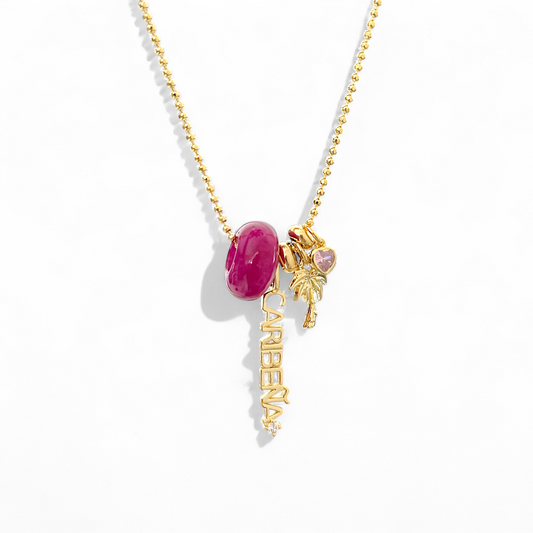 Cadena Alma Caribeña Ágata Fucsia